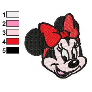 Face of Minnie Mouse Embroidery Design